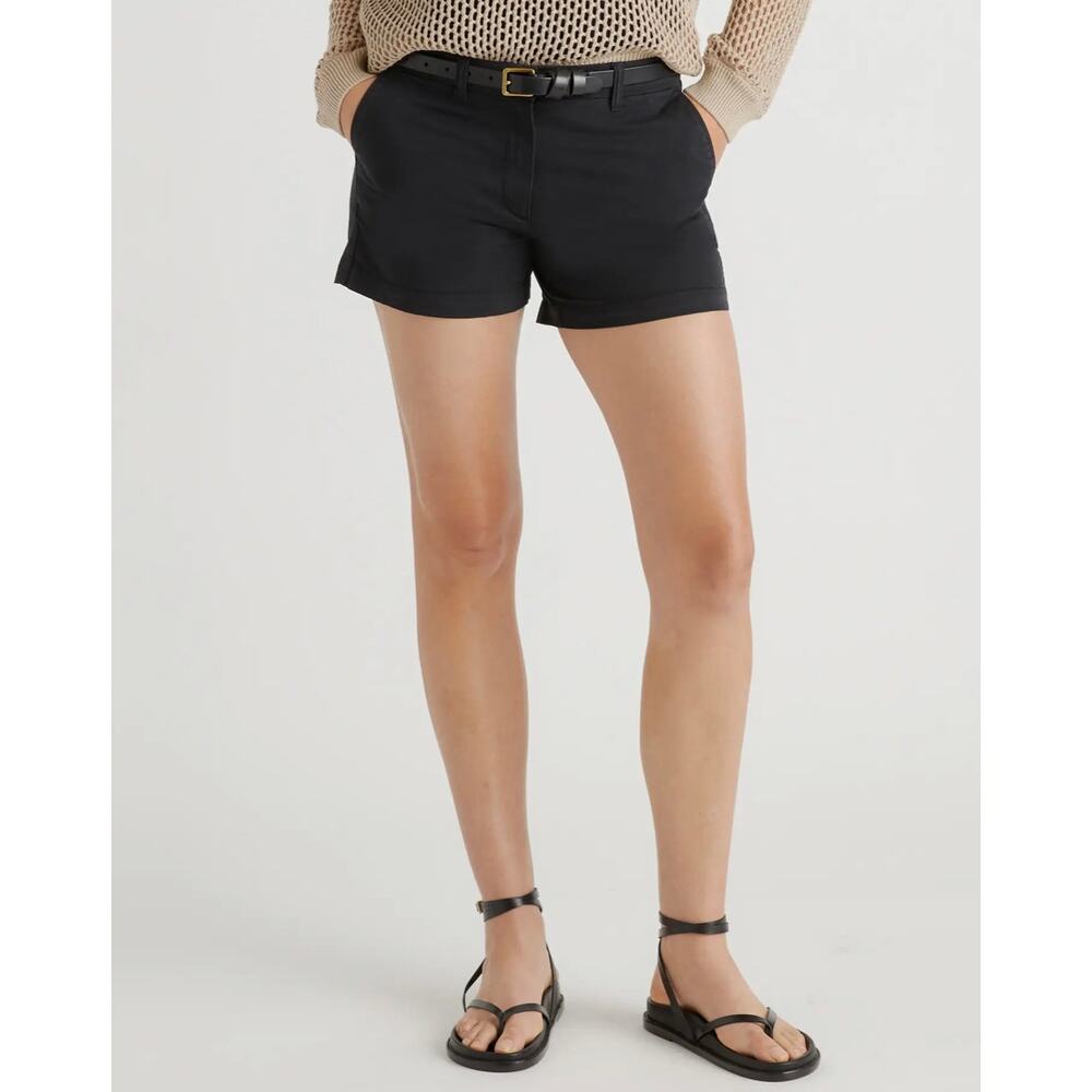 Quince Black Chino High-Rise Women’s Shorts
